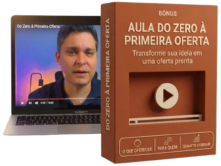 Box do bônus Aula Do Zero à Primeira Oferta com notebook